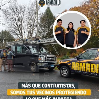 Armadillo trucks and crew on site