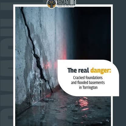 Cracked foundation wall with water